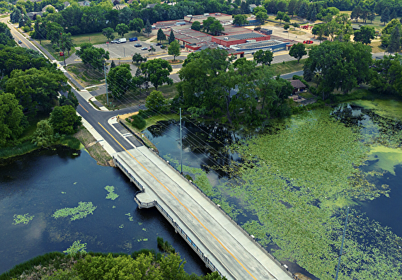 After: The redesign features a new bridge, pedestrian overlook, and fishing pier. (Photo: Bolton & Menk)