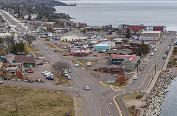 Before: Grand Marais wanted to reduce vehicle speeds and provide pedestrian and bicycle amenities. (Photo: LHB Corp.)