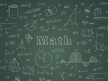Math drawings on a chalkboard